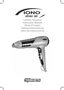 Manual Termozeta Iono Silver Air Hair Dryer