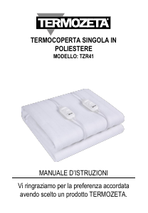 Manuale Termozeta TZR41 Coprimaterasso elettrico