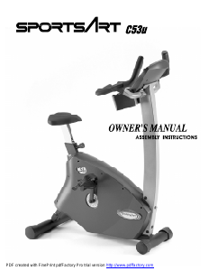 Handleiding SportsArt C53U Hometrainer