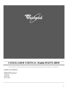 Manual de uso Whirlpool WSZ57L18DM Congelador