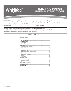 Manual Whirlpool WEC310SAGB Range