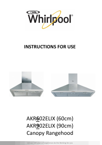 Manuale Whirlpool AKR 902 EL IX Cappa da cucina