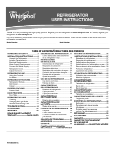 Mode d’emploi Whirlpool WRT518SZFM Réfrigérateur combiné