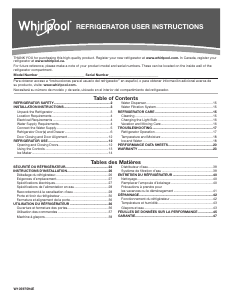 Mode d’emploi Whirlpool WRF535SMHW Réfrigérateur combiné