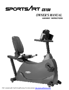 Manual SportsArt C5150 Exercise Bike