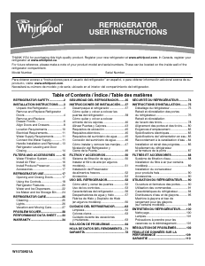 Mode d’emploi Whirlpool WRV986FDEM Réfrigérateur combiné