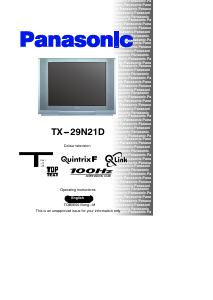 Manual Panasonic TX-29N21D Television