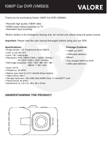 Handleiding Valore VMS63 Actiecamera