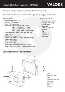 Manual Valore VMS62 Action Camera