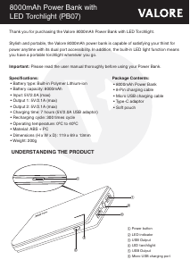Handleiding Valore PB07 Mobiele oplader