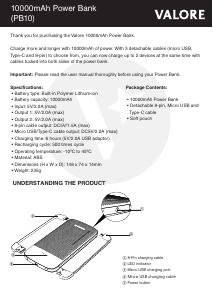 Handleiding Valore PB10 Mobiele oplader