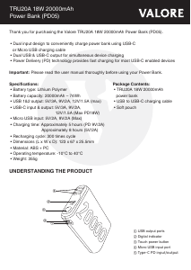 Handleiding Valore PD05 Mobiele oplader