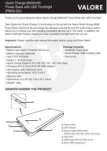 Handleiding Valore PB06-QC Mobiele oplader