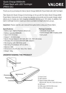 Manual Valore PB06-QC Portable Charger