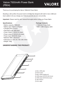 Handleiding Valore PB04 Mobiele oplader