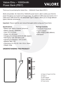 Handleiding Valore PB17 Mobiele oplader