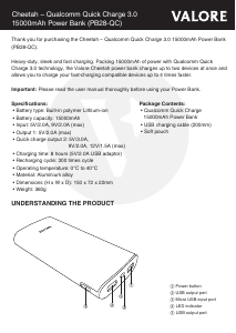 Handleiding Valore PB28-QC Mobiele oplader