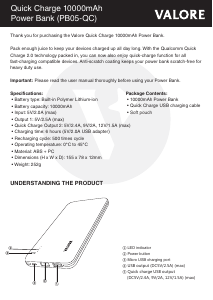 Handleiding Valore PB05-QC Mobiele oplader
