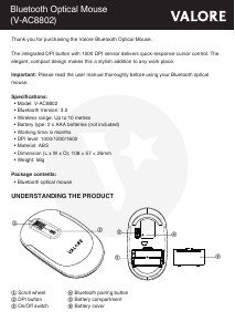 Handleiding Valore V-AC8802 Muis