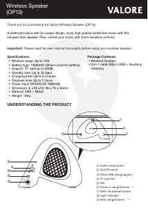 Manual Valore OP13 Speaker