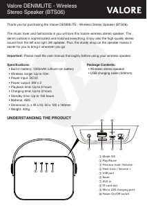 Manual Valore BTS06 Speaker