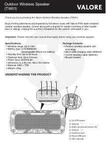 Manual Valore TW01 Speaker