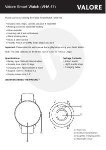Handleiding Valore VHA-17 Smartwatch