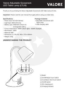 Manual Valore LTL16 Lamp