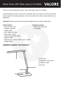 Manual Valore V-LTL9304 Lamp