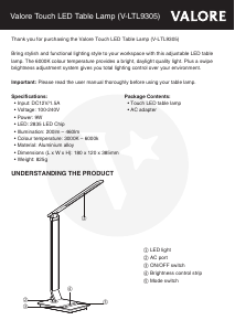 Handleiding Valore V-LTL9305 Lamp