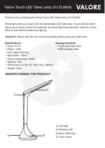 Handleiding Valore V-LTL9303 Lamp