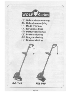 Manual Wolf Garten RQ 745 Aparador de relva