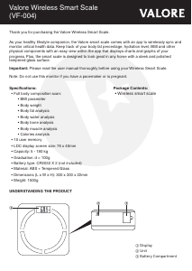 Handleiding Valore VF-004 Weegschaal