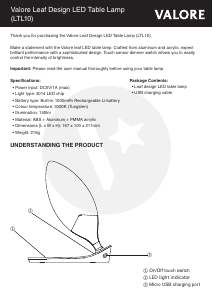 Handleiding Valore LTL10 Lamp