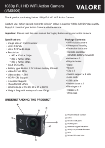 Manual Valore VMS506 Action Camera