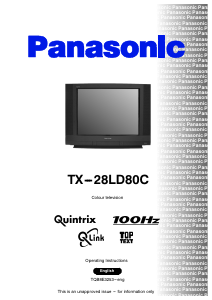 Manual Panasonic TX-28LD80C Television