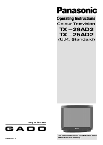 Manual Panasonic TX-29AD2 Television