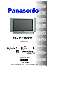 Manual Panasonic TX-32E40DM Television