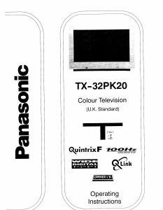 Manual Panasonic TX-32PK20 Television