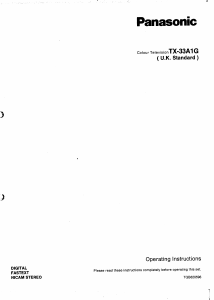 Manual Panasonic TX-33A1 Television