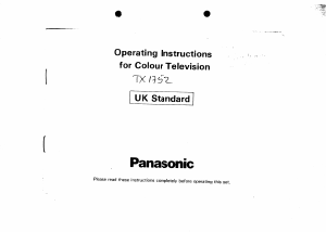Manual Panasonic TX-1752 Television