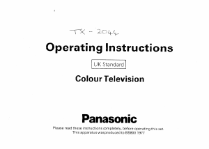 Manual Panasonic TX-2044 Television