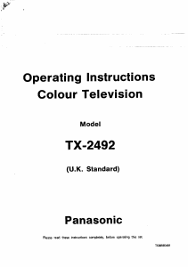 Manual Panasonic TX-2492 Television