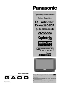 Manual Panasonic TX-W32D2DP Television