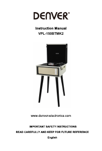 Manual Denver VPL-150BTMK2 Turntable
