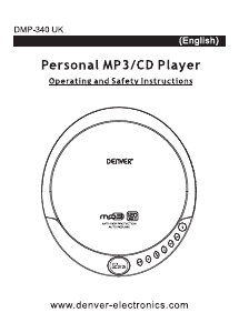 Mode d’emploi Denver DMP-340 Lecteur CD portable