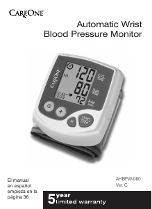 Manual CareOne AHBPW-060 Blood Pressure Monitor