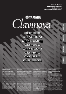 Mode d’emploi Yamaha Clavinova CLP-860M Piano numérique