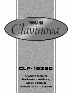 Mode d’emploi Yamaha Clavinova CLP-153SG Piano numérique
