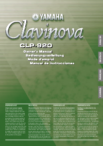 Mode d’emploi Yamaha Clavinova CLP-920 Piano numérique